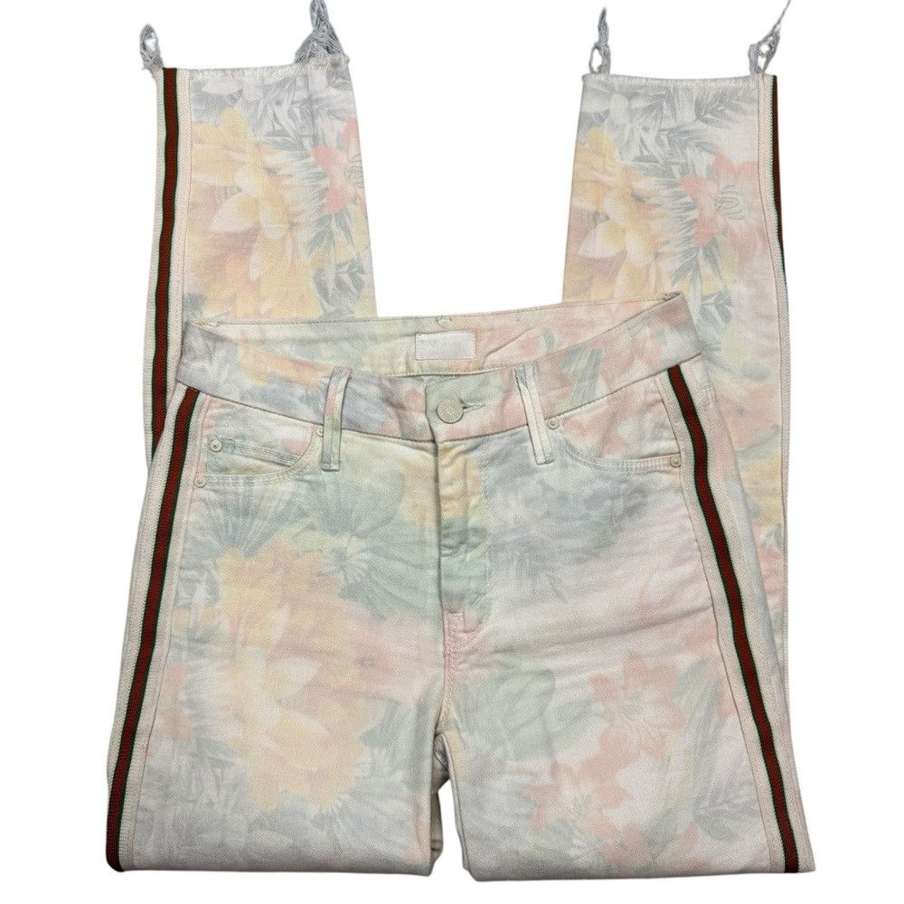 MOTHER MOTHER The Looker Ankle Fray Floral Racer Jeans Size 25 Size 25" / US 0 / IT 36 - 3 Thumbnail