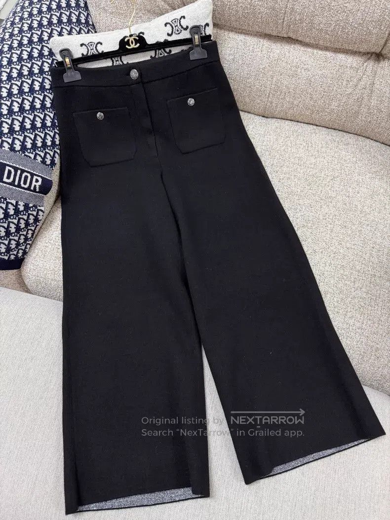 Chanel Chanel Rhinestone buckle cashmere silk blended Bermuda cas Size 26" / US 2 / IT 38 - 4 Thumbnail