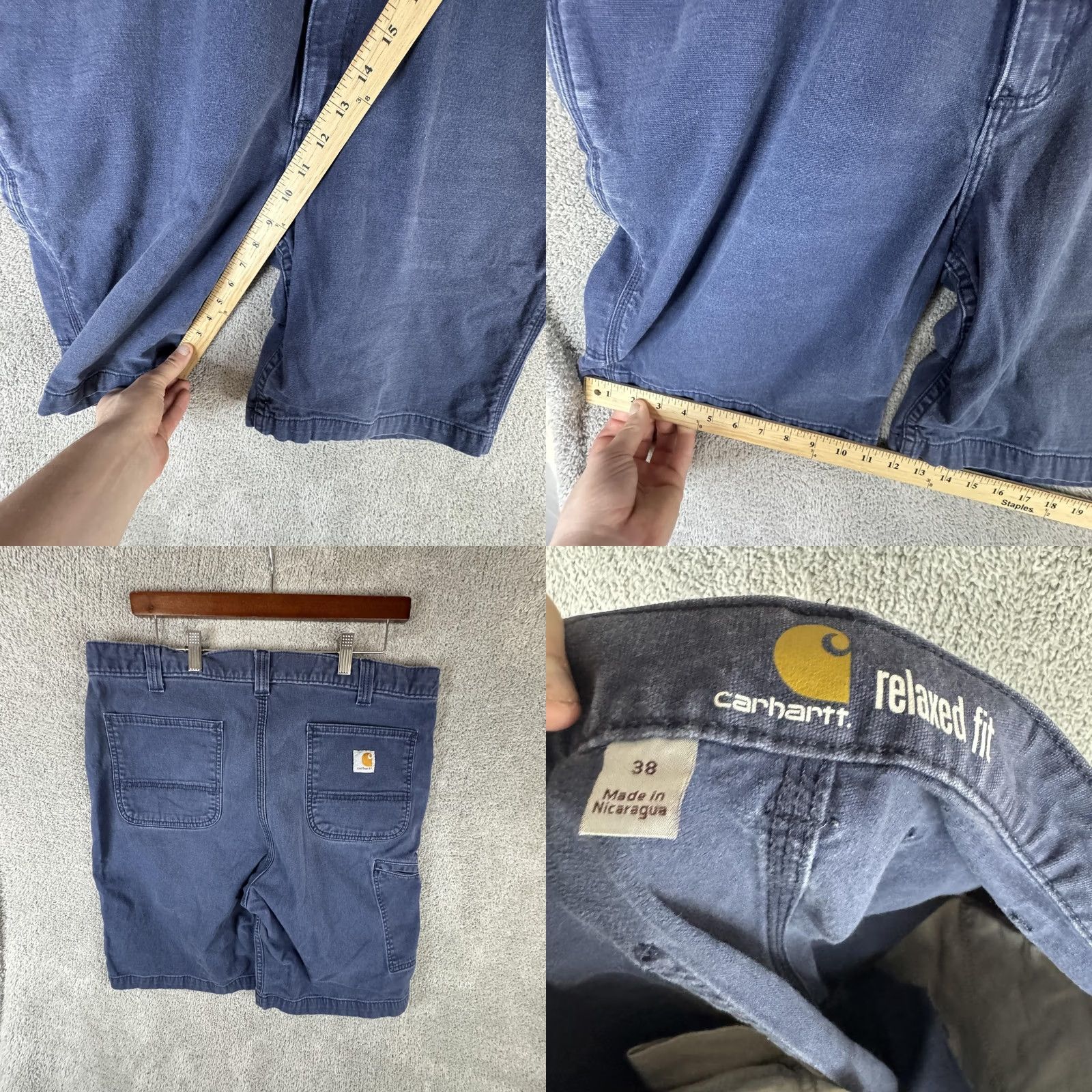 Carhartt Carhartt Shorts Mens 38 Blue Canvas Relaxed Fit Utility Pockets Casual Workwear Jeans? Size US 38 / EU 54 - 8 Thumbnail