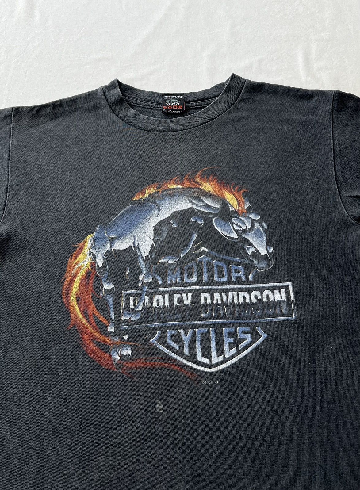 Harley Davidson Vintage 2001 Harley Davidson Fire Horse Flame Daytona Tshirt Size US M / EU 48-50 / 2 - 3 Thumbnail