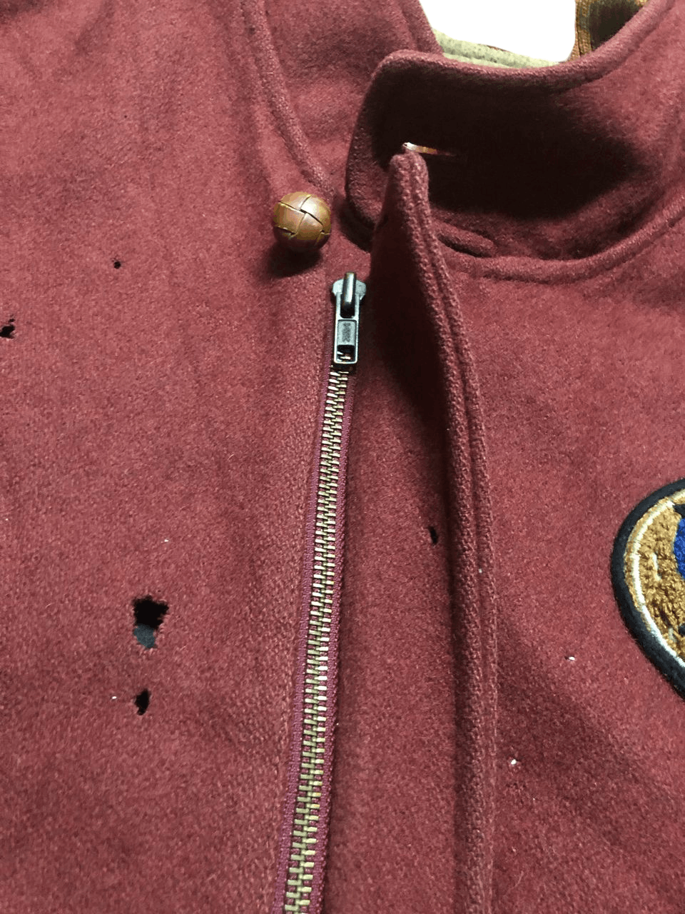Issey Miyake VINTAGE TETE HOMME KATOH KAZUTAKA VARSITY JACKET DISTRESSED Size US L / EU 52-54 / 3 - 14 Thumbnail