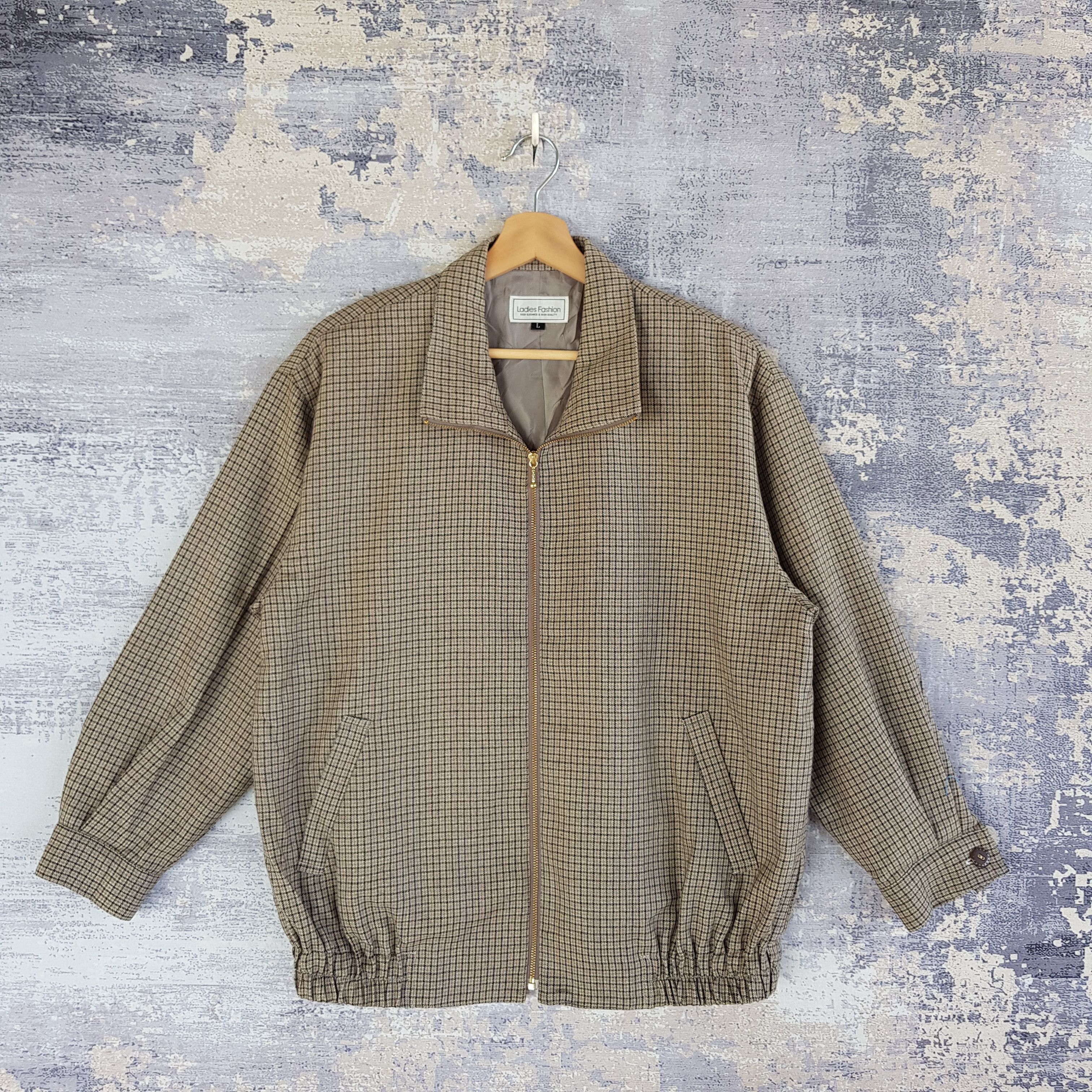 Vintage Vintage Japanese Tartan Plaid Wool Varsity Jacket Size US L / EU 52-54 / 3 - 1 Thumbnail