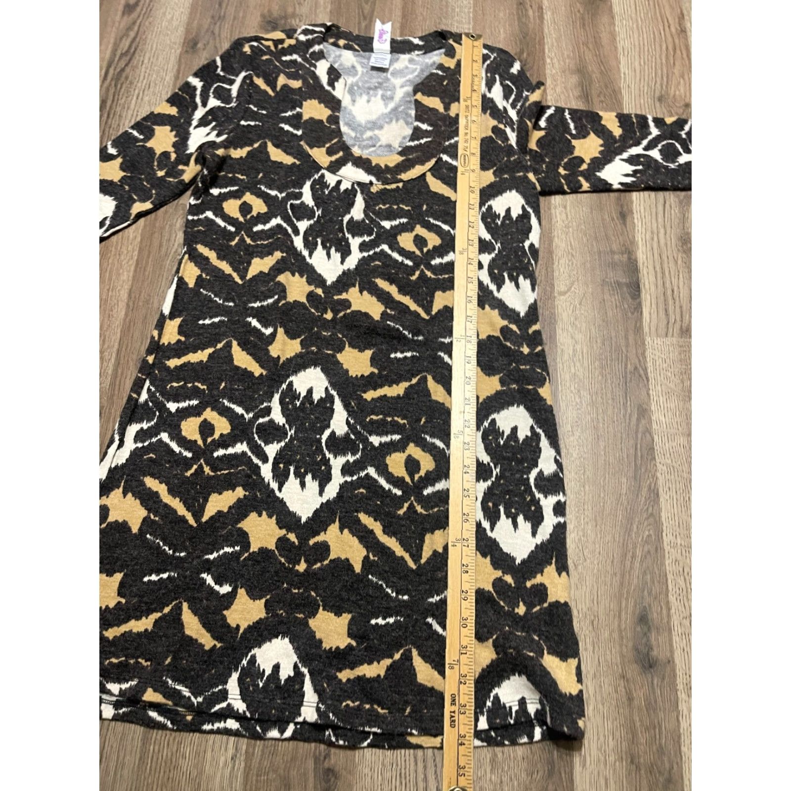 Vintage Emmelee Shirt, Women’s Size Small, V-Neck, Long Sleeve, Brown Black White, Casual, Shirt, Womens Size S / US 4 / IT 40 - 6 Thumbnail