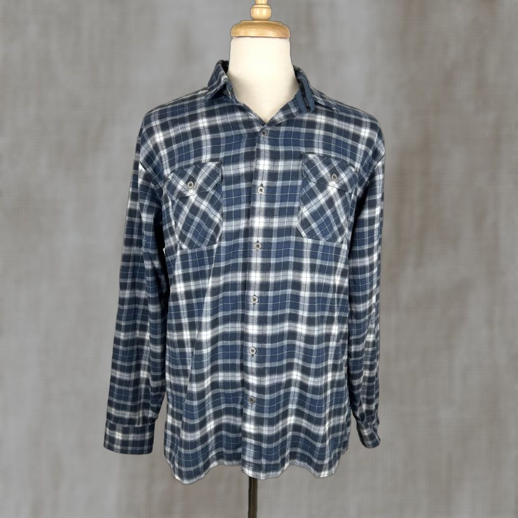 Vintage Kuhl Shirt Mens XL Blue Plaid Flannel Button Front Long Sleeve Pocket Outdoor Size US XL / EU 56 / 4 - 1 Thumbnail