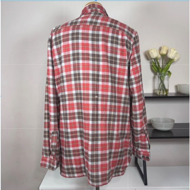 L.L. Bean LL Bean Fleece Lined Flannel Shirt Shacket Orange Brown Men Size US L / EU 52-54 / 3 - 4 Thumbnail