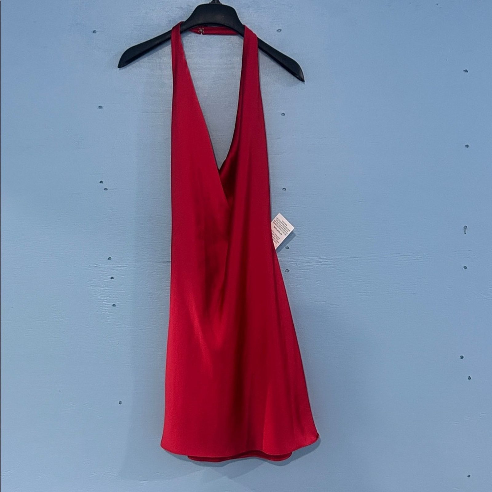 Other Mac Duggal 55300 Red Open Back Halter Neck Short Dress NWT 8 Size M / US 6-8 / IT 42-44 - 2 Thumbnail