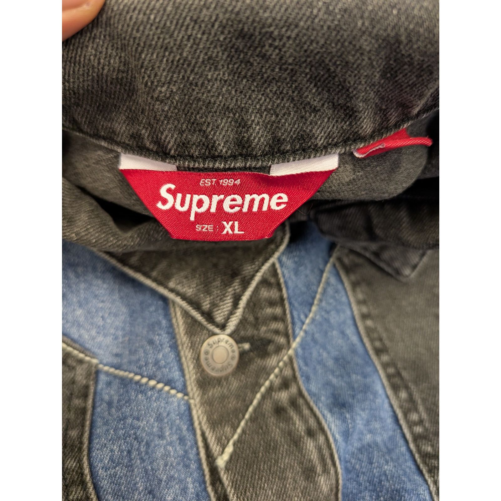 Supreme o1rshd1 Denim Jacket in Blue/Black Size US XL / EU 56 / 4 - 13 Thumbnail
