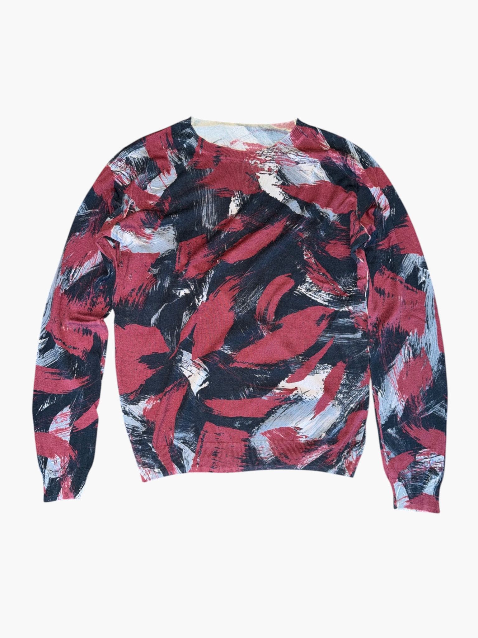McQ Alexander McQueen McQ McQueen - Abstract Brushstroke Stretch Knit (Red/Black) Size US S / EU 44-46 / 1 - 1 Thumbnail