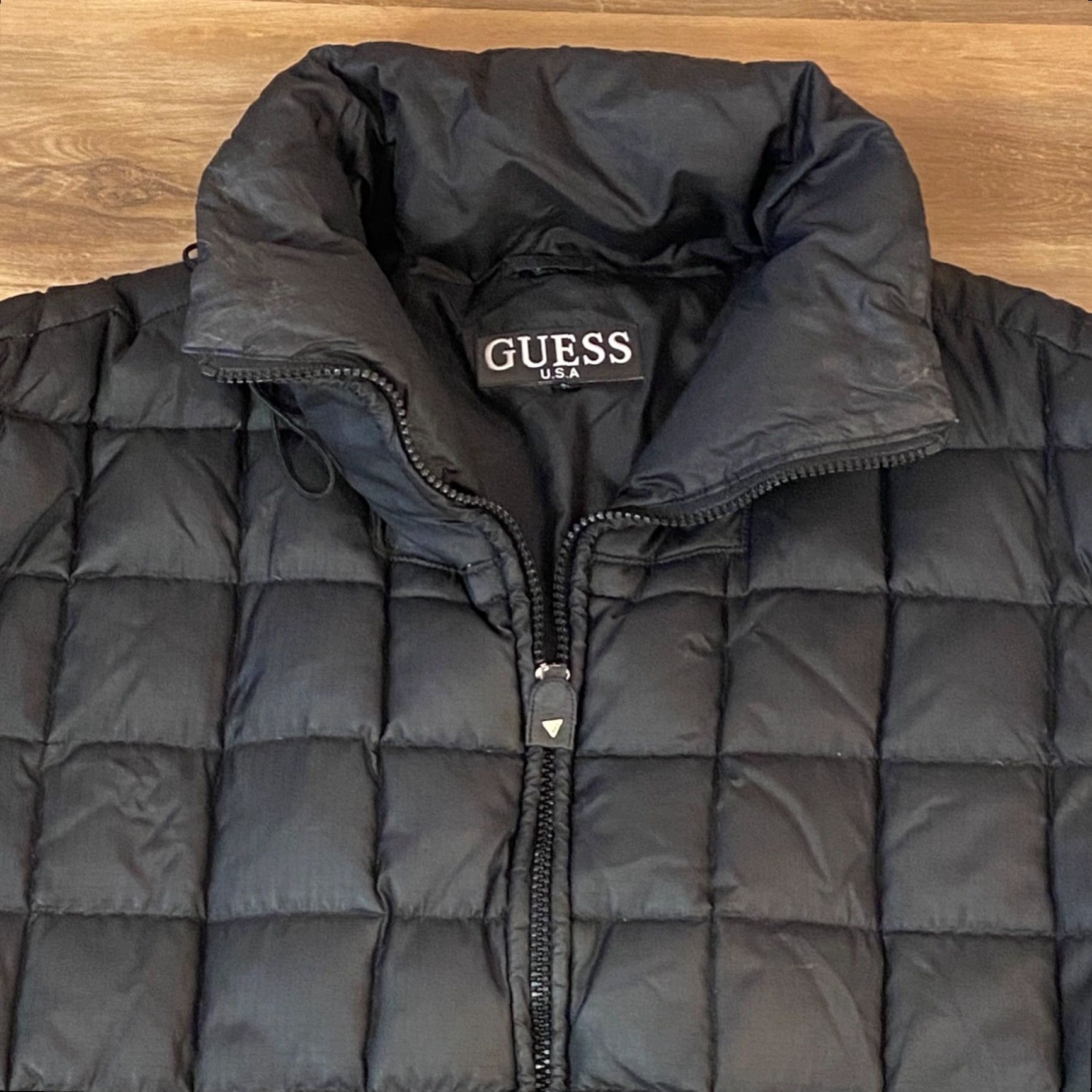 Guess GUESS Puffer Jacket Womens Large Black Quilted Full Zip Down Nylon 90s USA Jacket Size L / US 10 / IT 46 - 2 Thumbnail