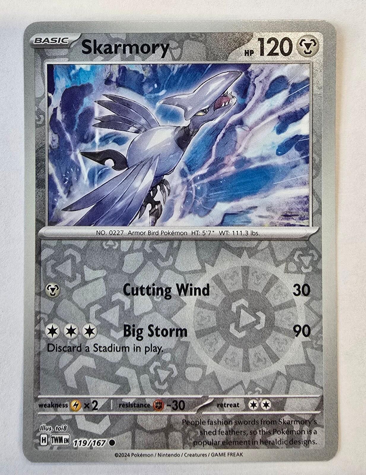 Pokemon Skarmory Pokémon Twilight Masquerade Reverse Size ONE SIZE - 1 Thumbnail