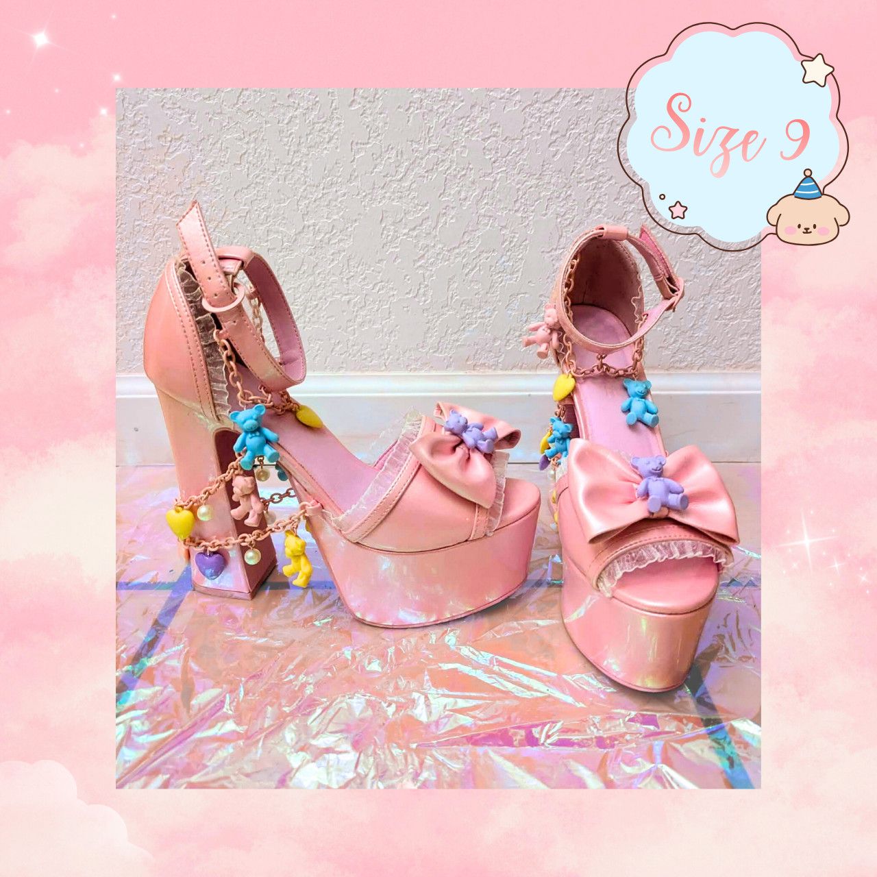 Dolls Kill Dolls Kill Sugar Thrillz Teddy Bear Charm Platforms Kawaii Size US 9 / IT 39 - 1 Thumbnail