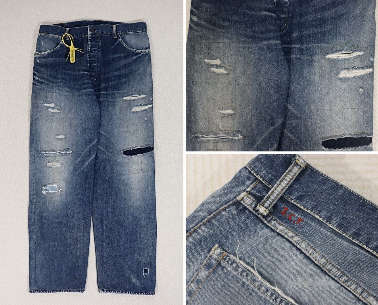 Image of Visvim Ict 19Ss Hakama Crash Pants in Denim, Men's (Size 40)