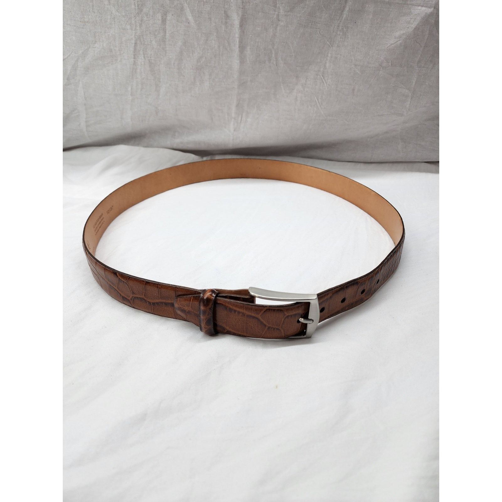Martin Dingman Martin Dingman Leather Alligator grain brown belt sz 40 b45 Size 40 - 1 Thumbnail