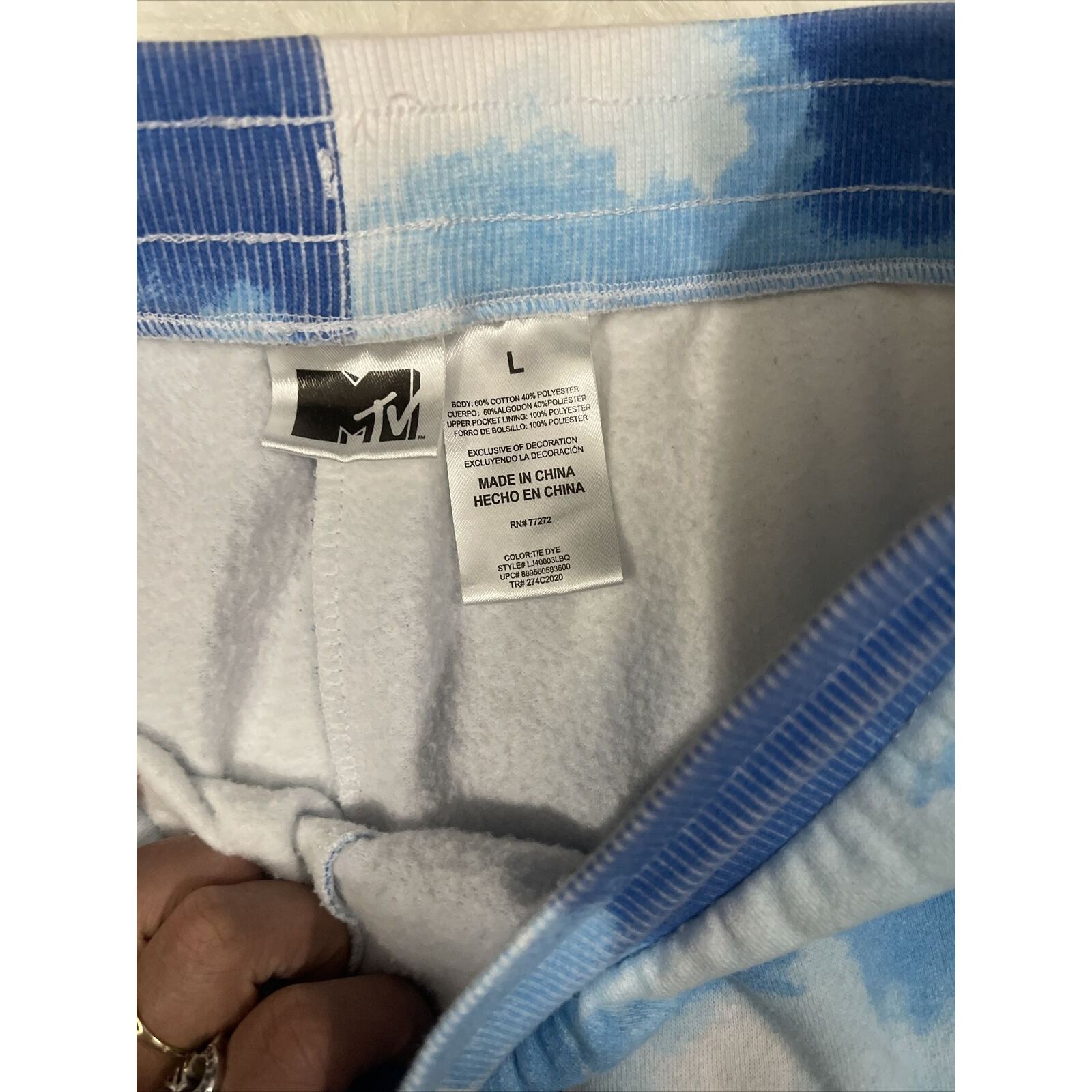 Other MTV jogger sweat pants Womens large tie-dye blue Size 30" / US 8 / IT 44 - 3 Thumbnail