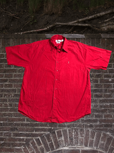 Yves Saint Laurent Yves Saint Laurent Vintage Red Shirt Button Up Cotton Ysl Size US L / EU 52-54 / 3 - 1 Thumbnail