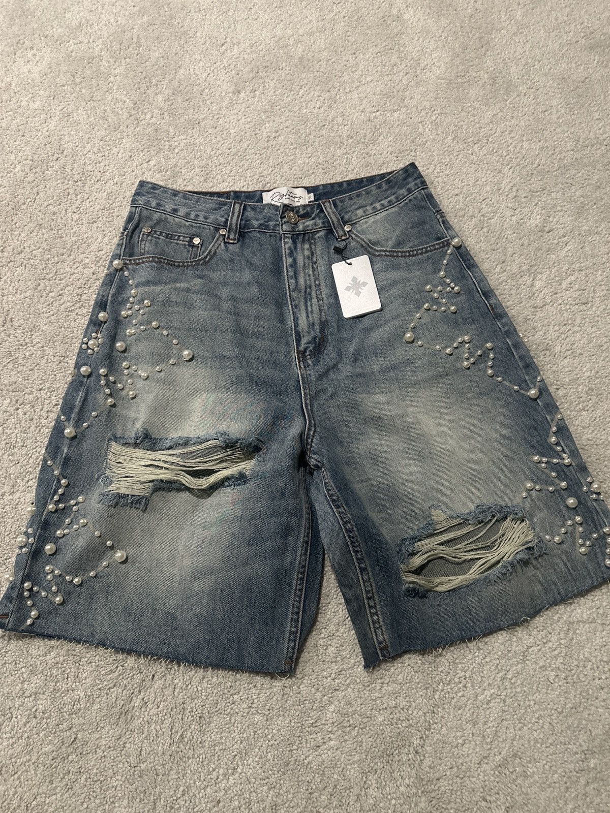 Righteous Pearl Denim Blue Shorts