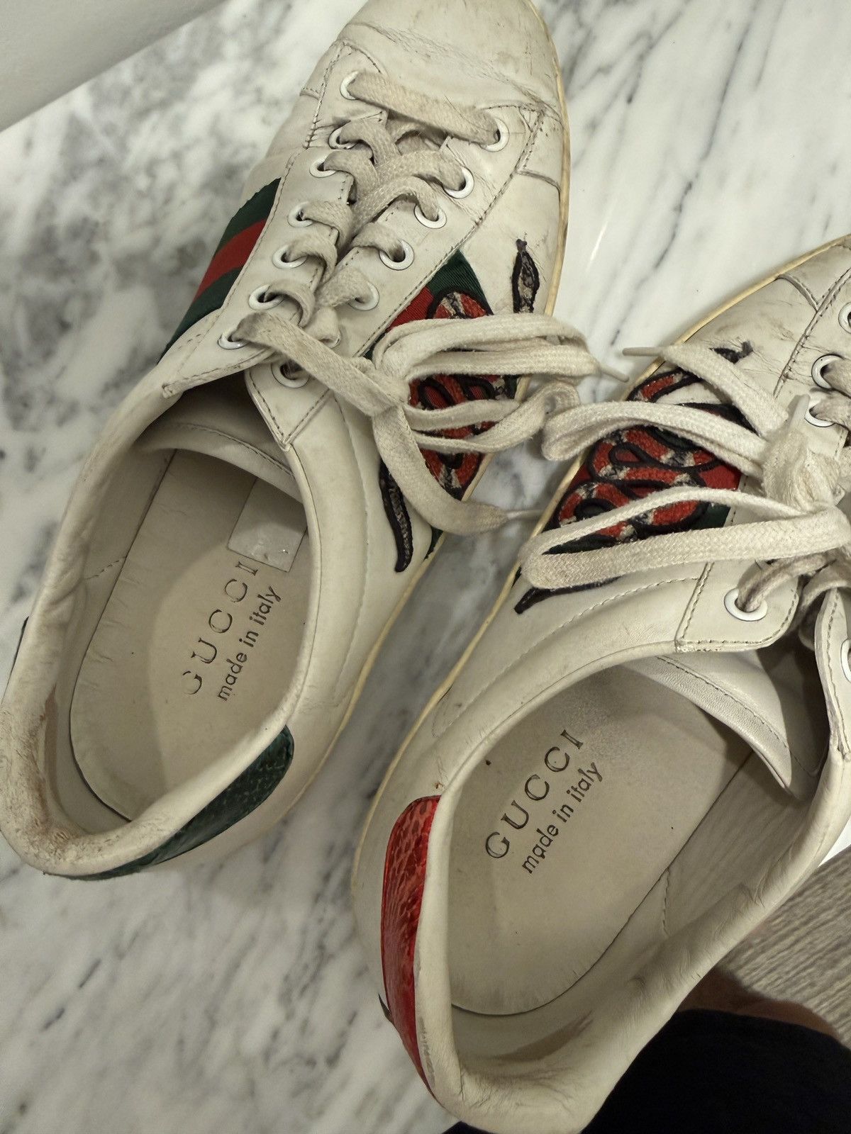 Gucci Gucci Ace Snake Sneakers Size 7 Fits 8 Size US 8 / EU 41 - 6 Thumbnail