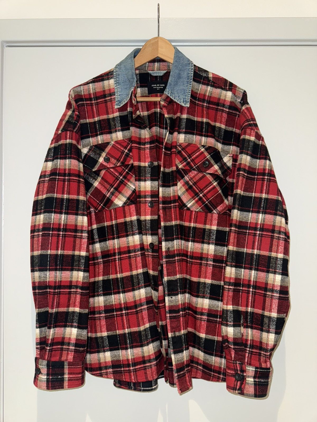 Fear of God Fear of God FOG 5th Plaid Flannel Denim Collar Shirt