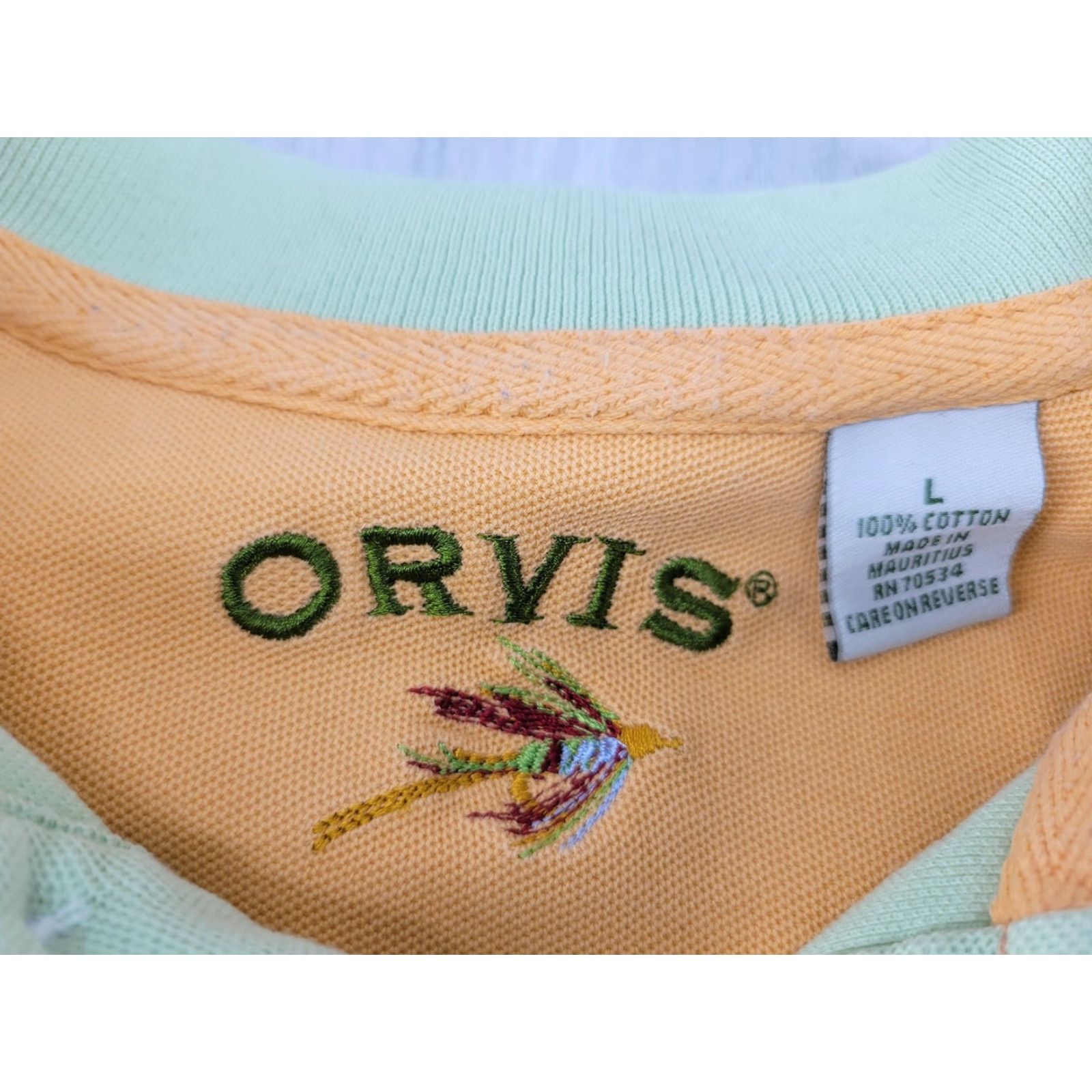 Orvis Orvis Signature Polo Shirt Mens Large Green Short Sleeve Cotton LRG Utility Loop Size US L / EU 52-54 / 3 - 8 Thumbnail