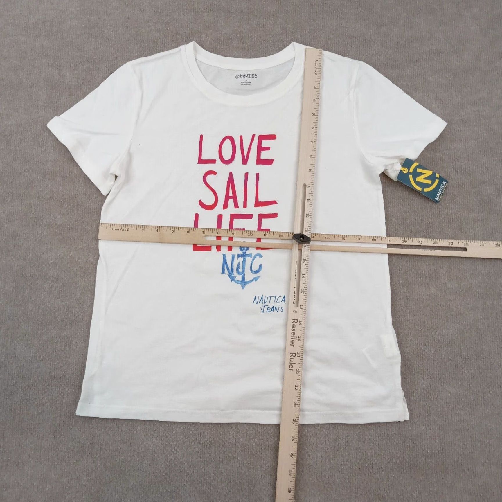 Nautica Nautica T-shirt Womens Small White Short Sleeve Crew Neck Logo Love Sail Life Size S / US 4 / IT 40 - 2 Thumbnail
