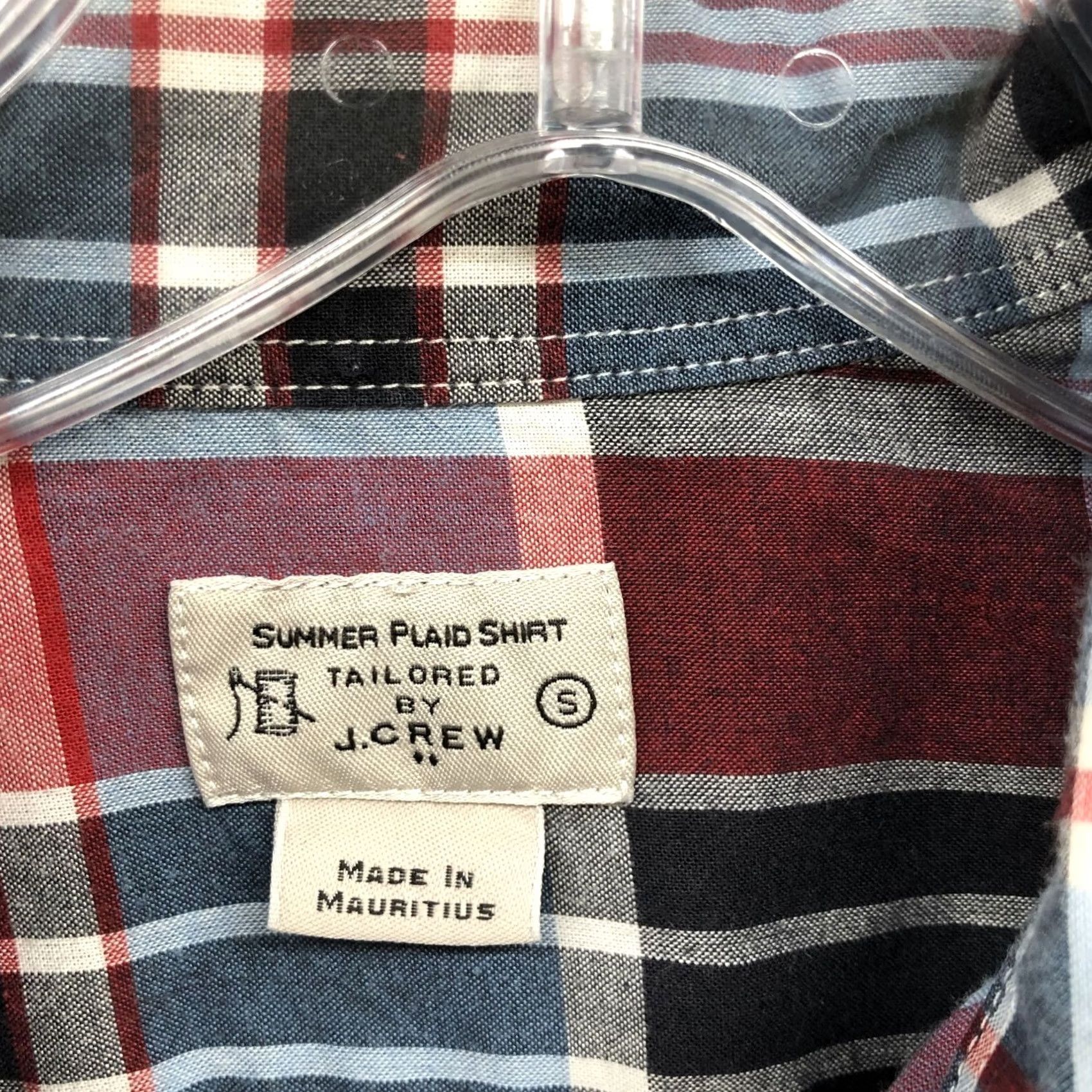 J.Crew VINTAGE J. Crew Summer Plaid Shirt Mens S Long Sleeve Blue Red Cotton Lightweight Size US S / EU 44-46 / 1 - 5 Thumbnail