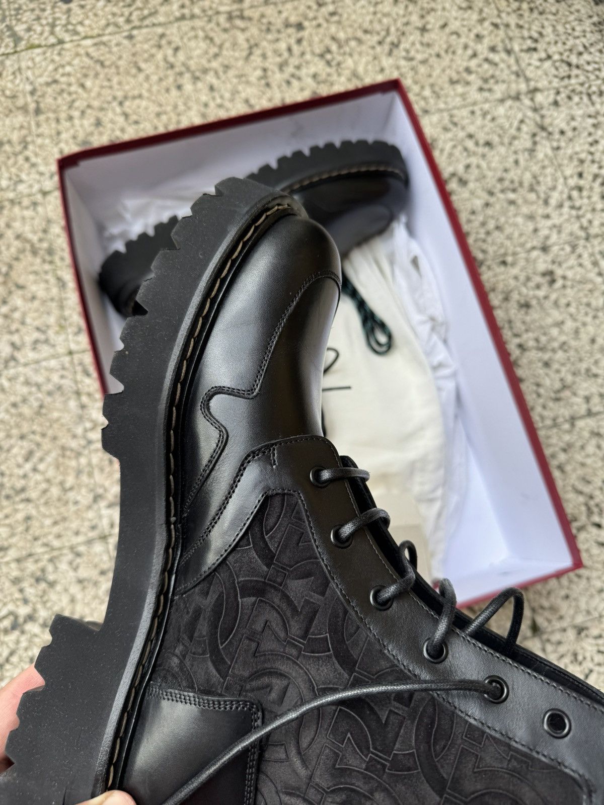 Salvatore Ferragamo BNWT FERRAGAMO Men Luri Lace Up Combat Boots $1395 Size 9.5 Size US 9.5 / EU 42-43 - 4 Thumbnail
