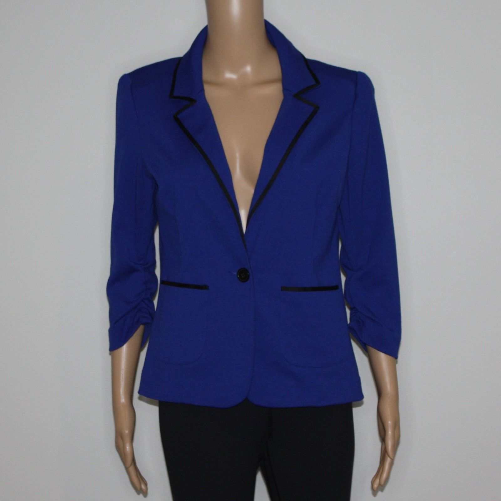 Laundry by Shelli Segal Grosgrain Trim Ponte Jacket in Blue Color size 8 Size M / US 6-8 / IT 42-44 - 5 Thumbnail