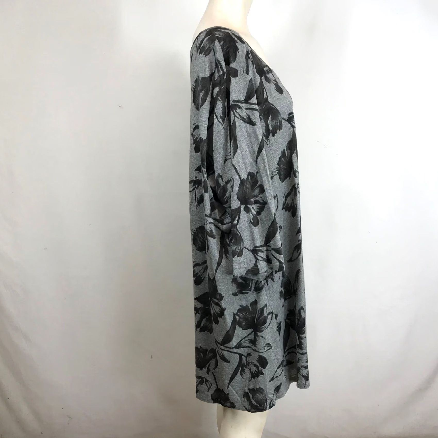 Vintage VINTAGE? No. (Skip) Pure Jill floral print ballet sleeve tunic dress Gray 3XL Women Long Sleeve dress? Size XXL / US 16-18 / IT 52-54 - 4 Thumbnail