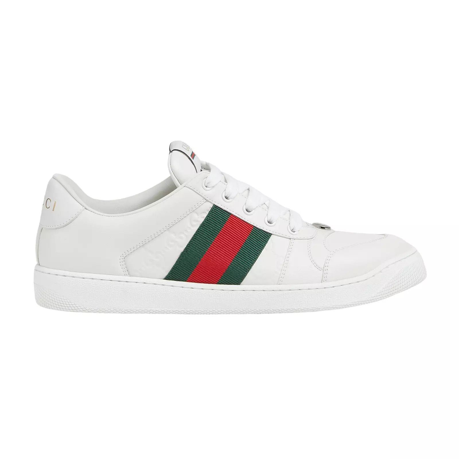 GUCCI Screener Men's White Leather Sneakers New $1050