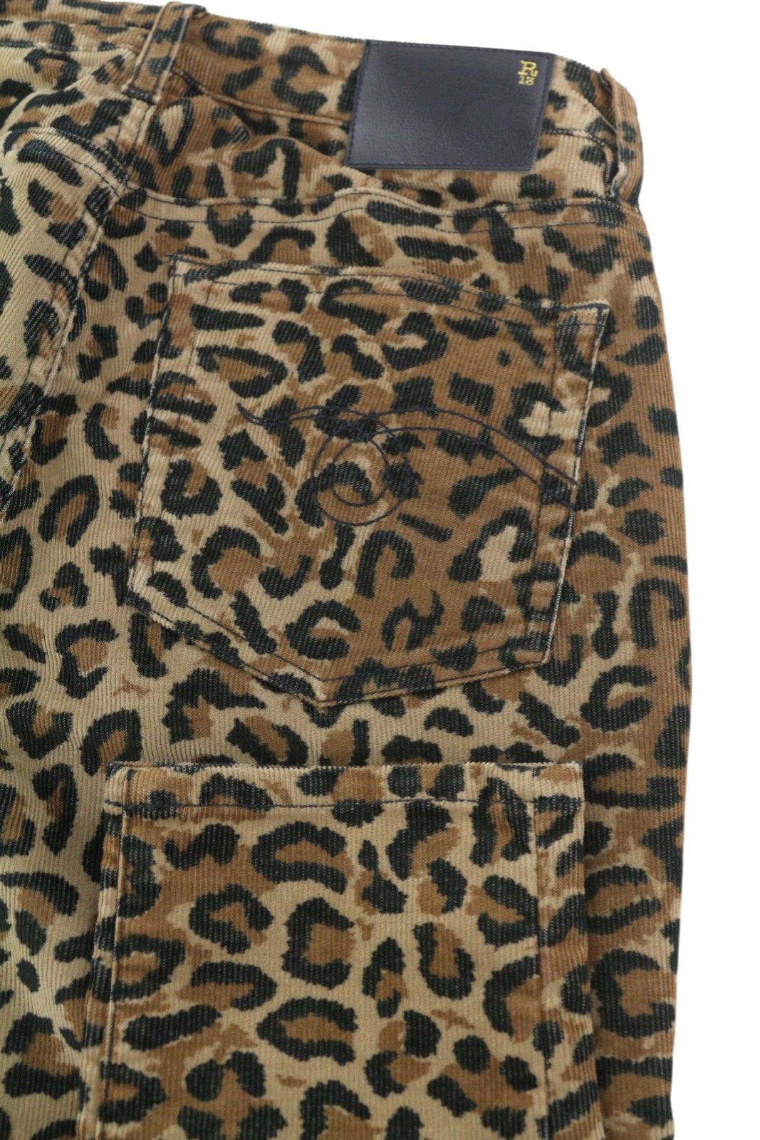 R13 ALISON SKINNY 27 Tan Leopard High Rise Corduroy 85778 Size 27" / US 4 / IT 40 - 5 Thumbnail
