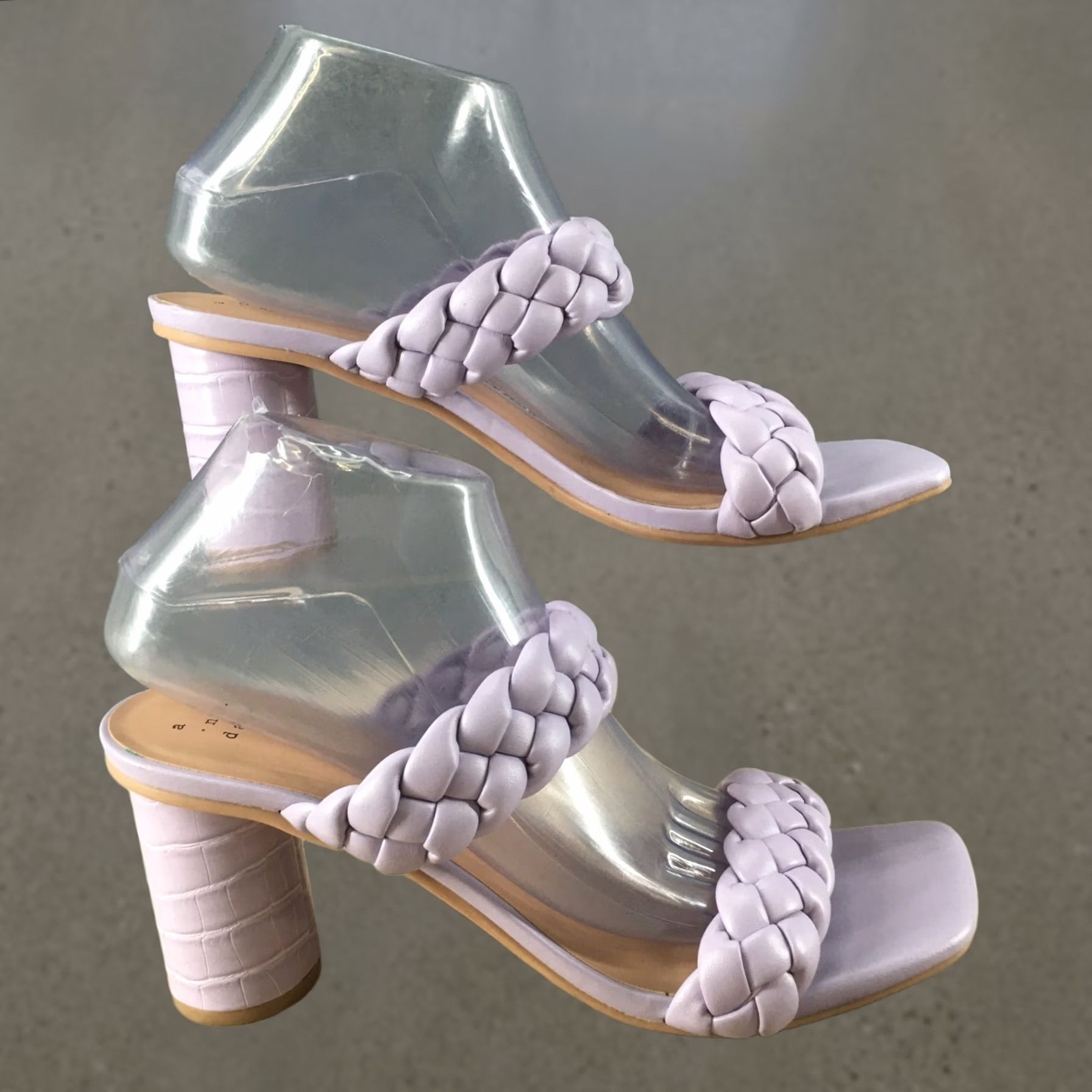 Vintage A New Day Sandals Womens Basil Slide Mules Purple Faux Leather Casual Heeled Size US 10 / IT 40 - 1 Thumbnail