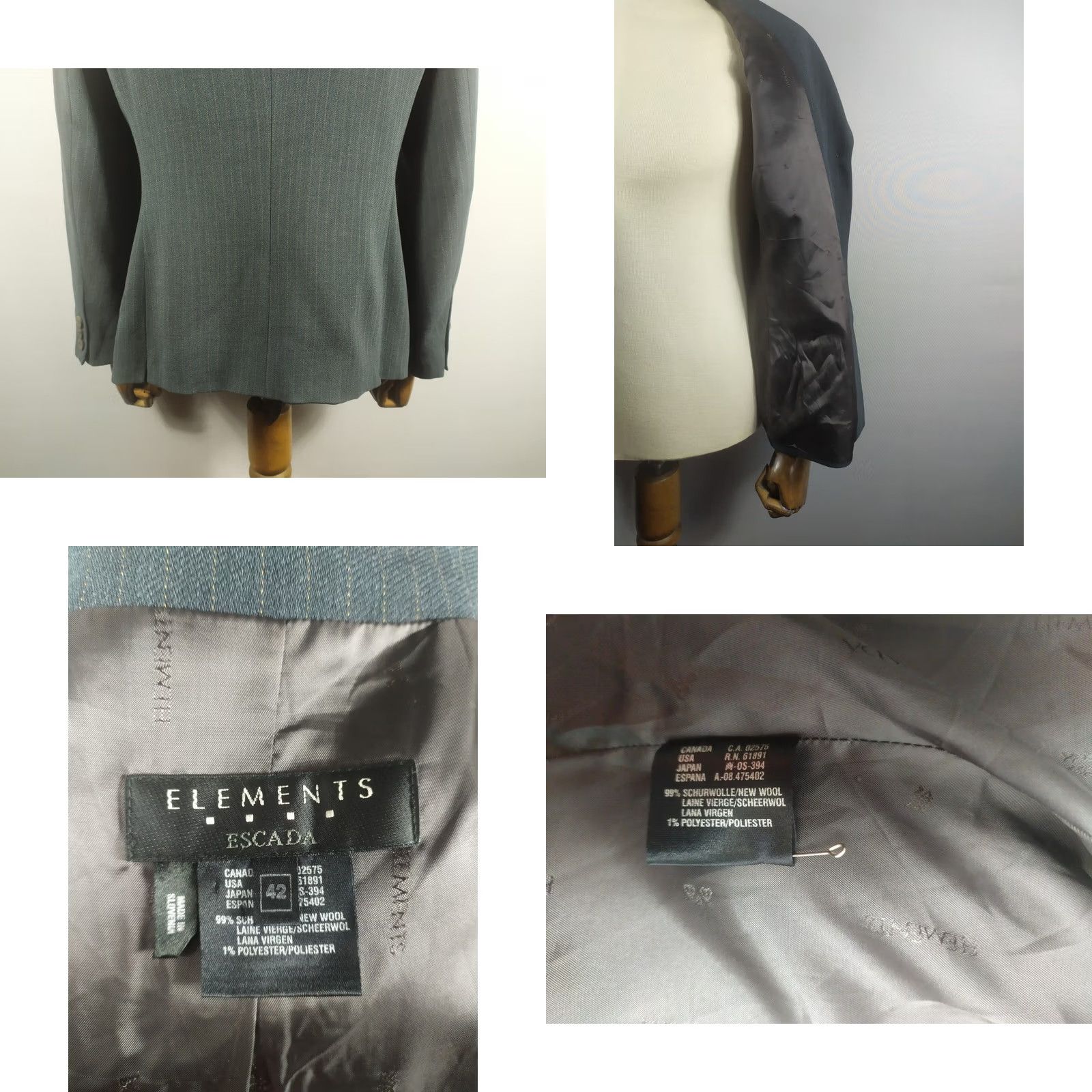 Escada VINTAGE Escada Wool Blazer Jacket Size 42 Women's Size M / US 6-8 / IT 42-44 - 8 Thumbnail