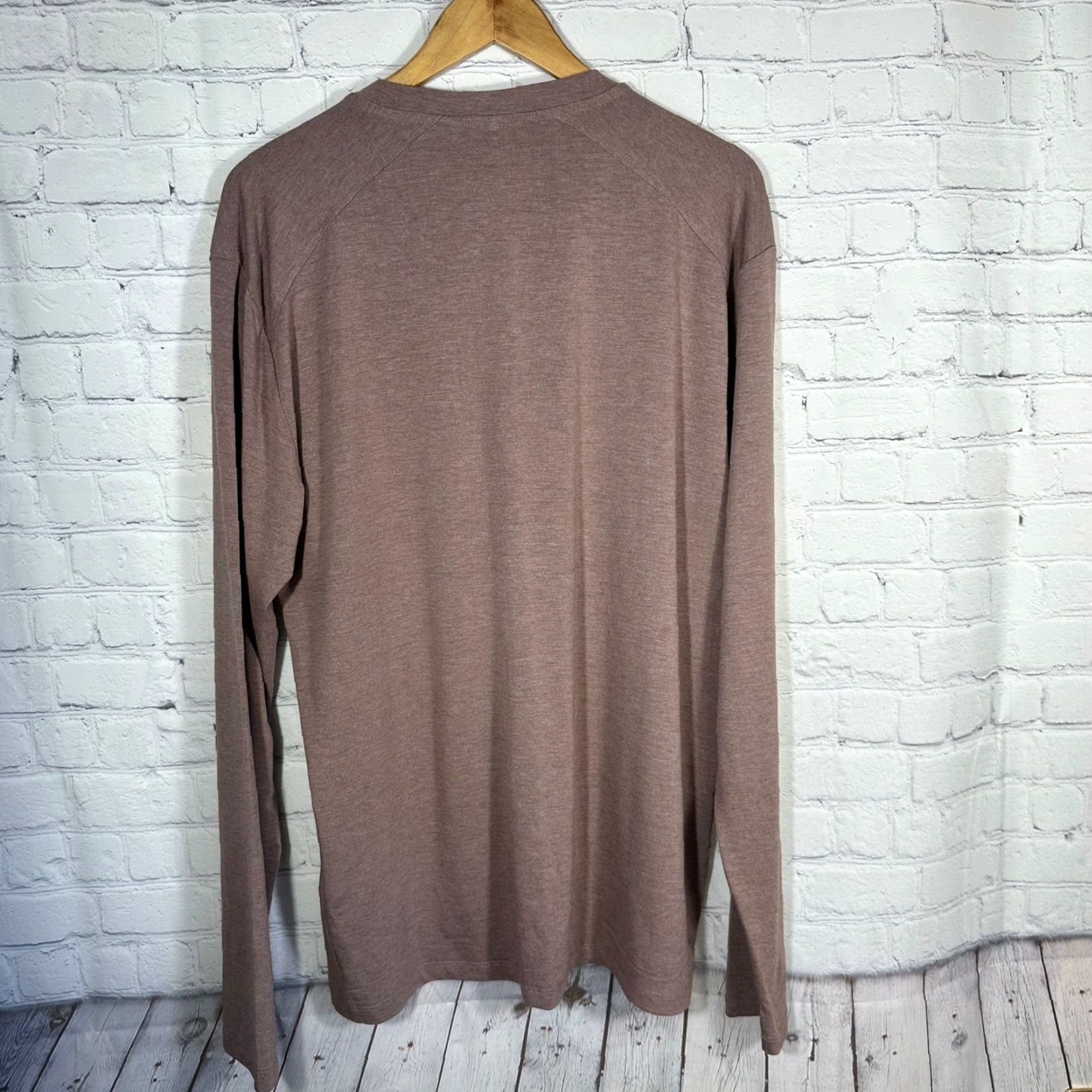 Vintage Free Fly Mens Henley Shirt XL Brown Heathered Raglan Long Sleeve Size US XL / EU 56 / 4 - 5 Thumbnail