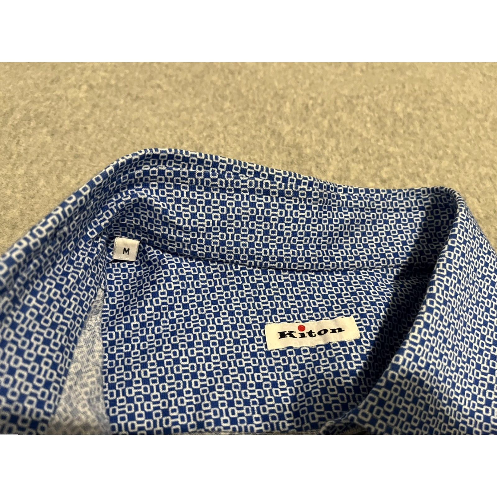 Kiton Kiton Long Sleeve Polo Shirt Mens Size M Blue Cotton Size US M / EU 48-50 / 2 - 2 Thumbnail
