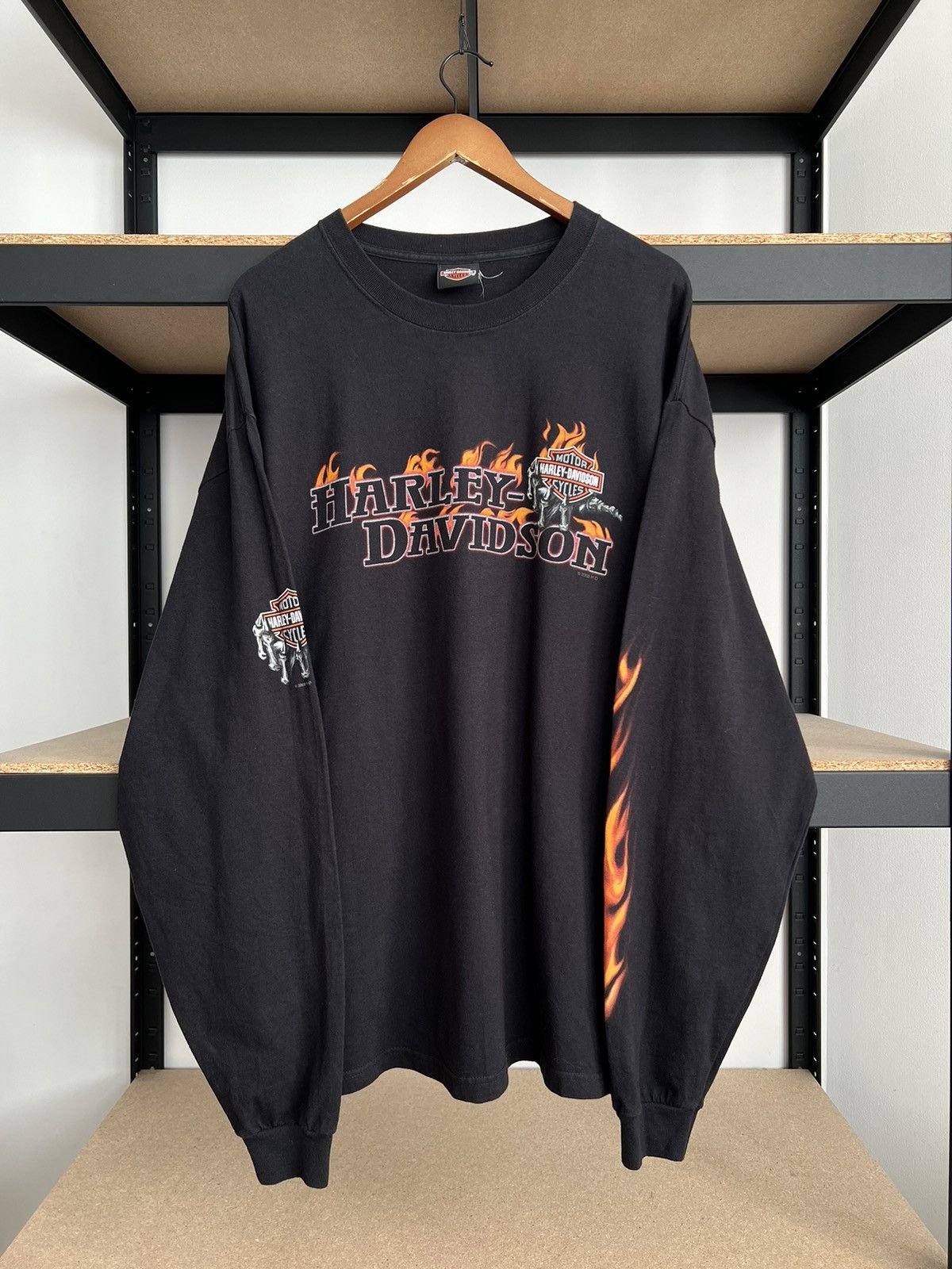 Harley Davidson Vintage 2009 Harley Davidson Fire Flame Long Sleeve T-shirt Size US XXL / EU 58 / 5 - 3 Thumbnail