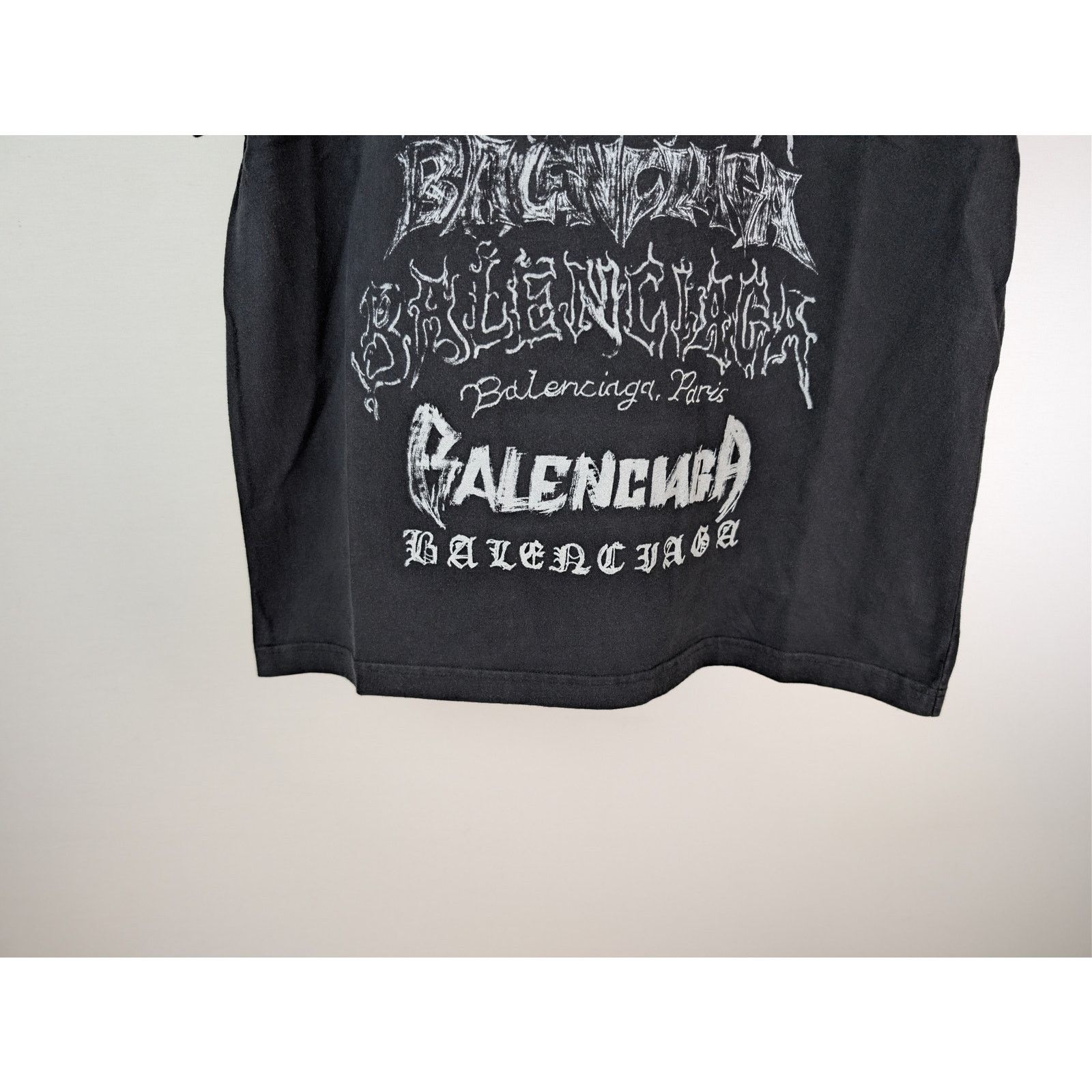Balenciaga o1rshd1 Heavy Graphic Print DIY Metal Logo T-shirt in Black Size US M / EU 48-50 / 2 - 4 Thumbnail