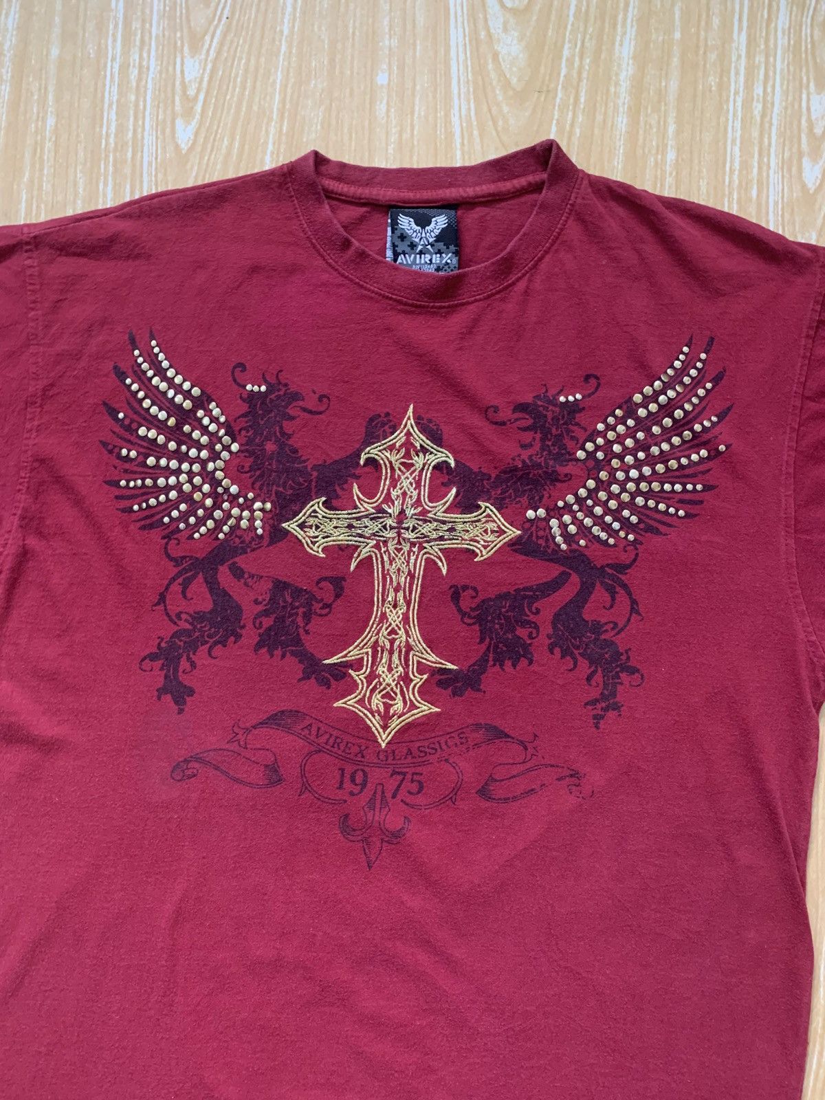 Avirex Avirex Classics Cross Wings Embroidered T Shirt Size US XL / EU 56 / 4 - 8 Thumbnail