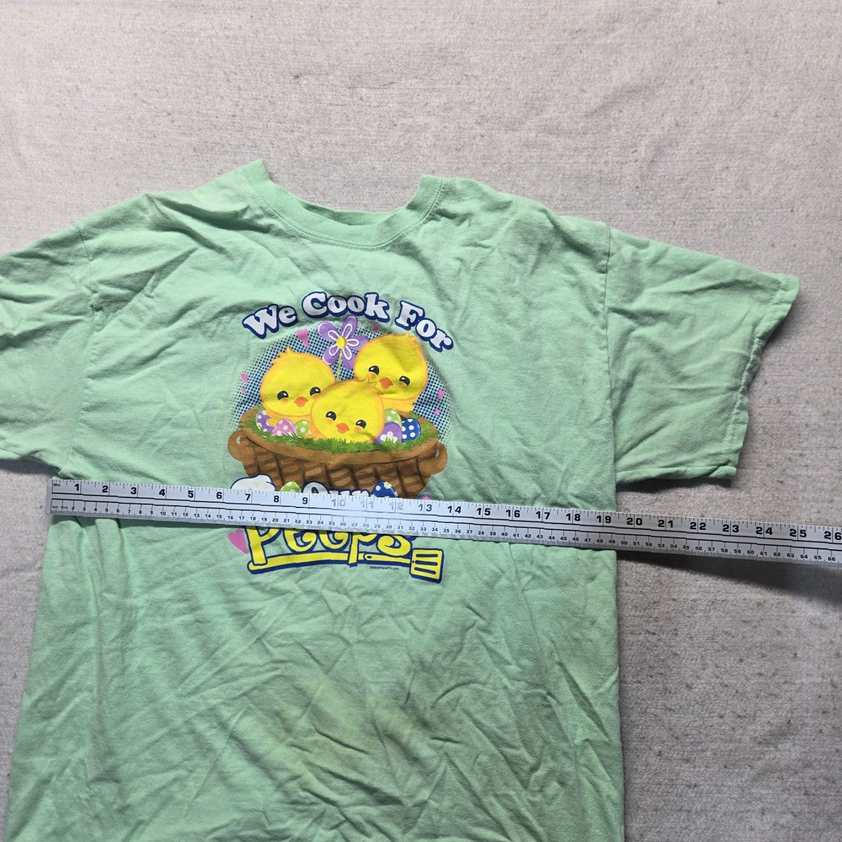 Vintage We Cook For Our Peeps Easter Cafeteria Lunch Lady Shirt Adult Large Green Womens T-Shirt Size L / US 10 / IT 46 - 4 Thumbnail