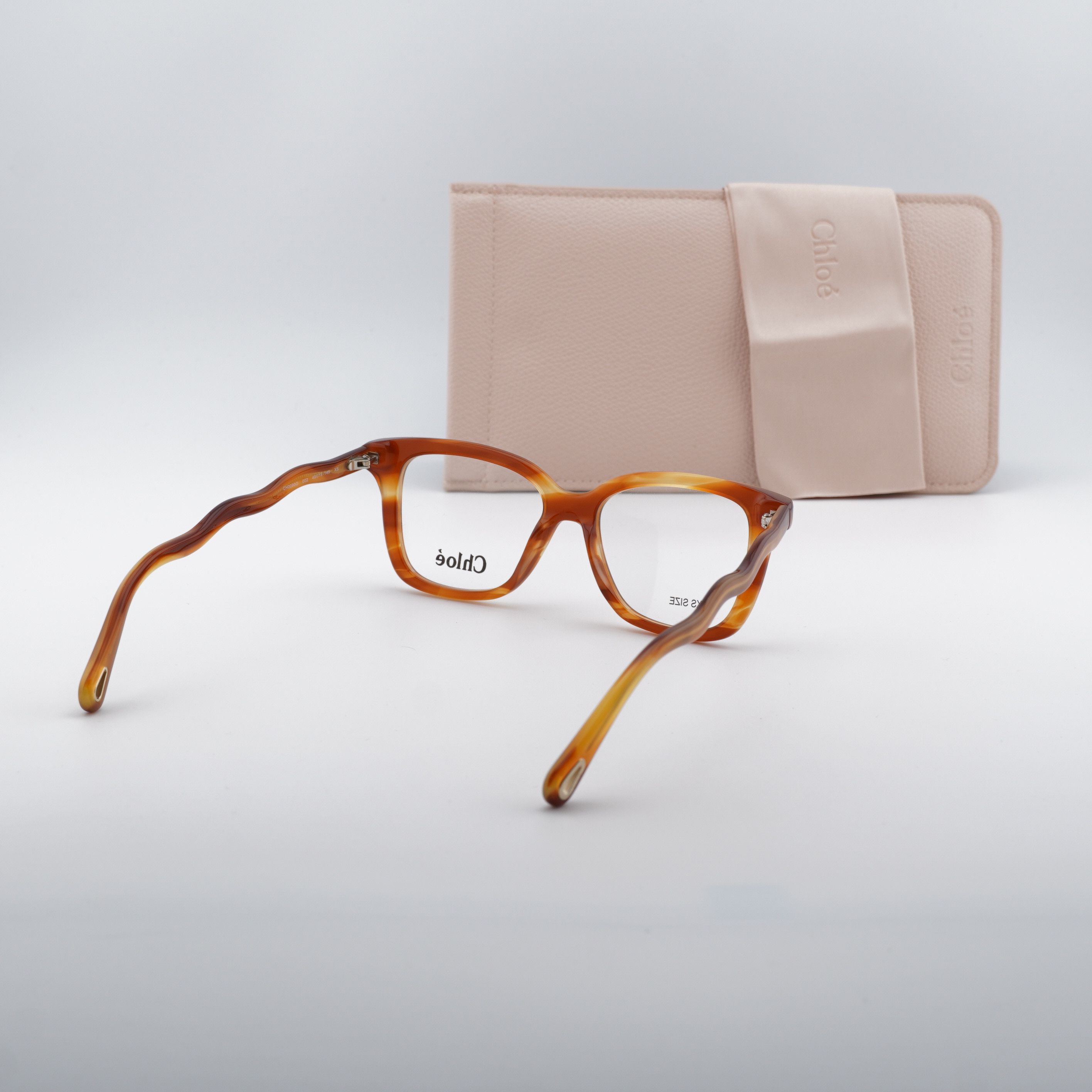 Chloe Chloe CH0090O 002 Eyeglasses Havana 49mm Square Frame Size ONE SIZE - 9 Thumbnail