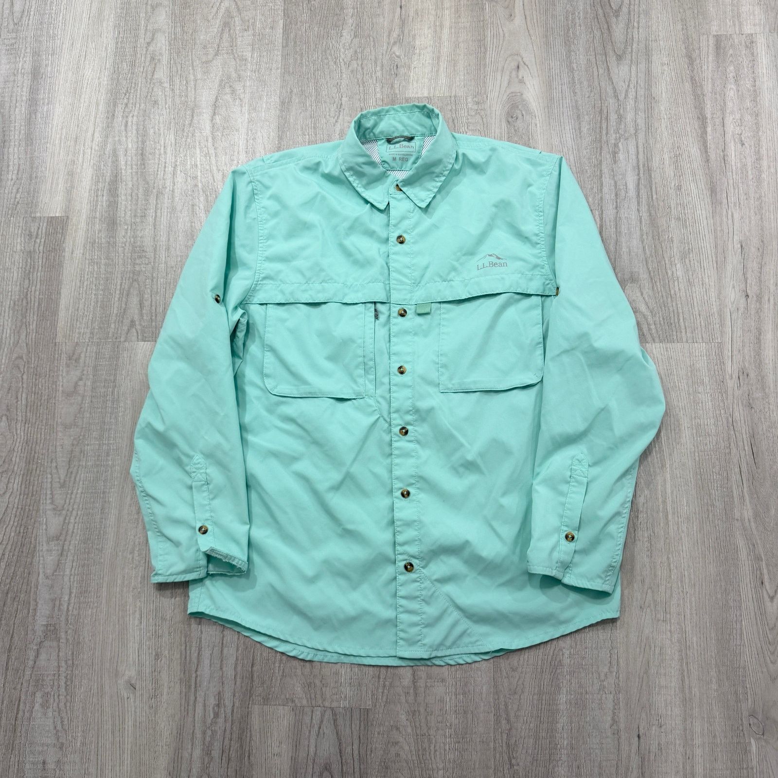 L.L. Bean LL Bean Tropicwear Shirt Medium Teal Long Sleeve Button Size US M / EU 48-50 / 2 - 1 Thumbnail