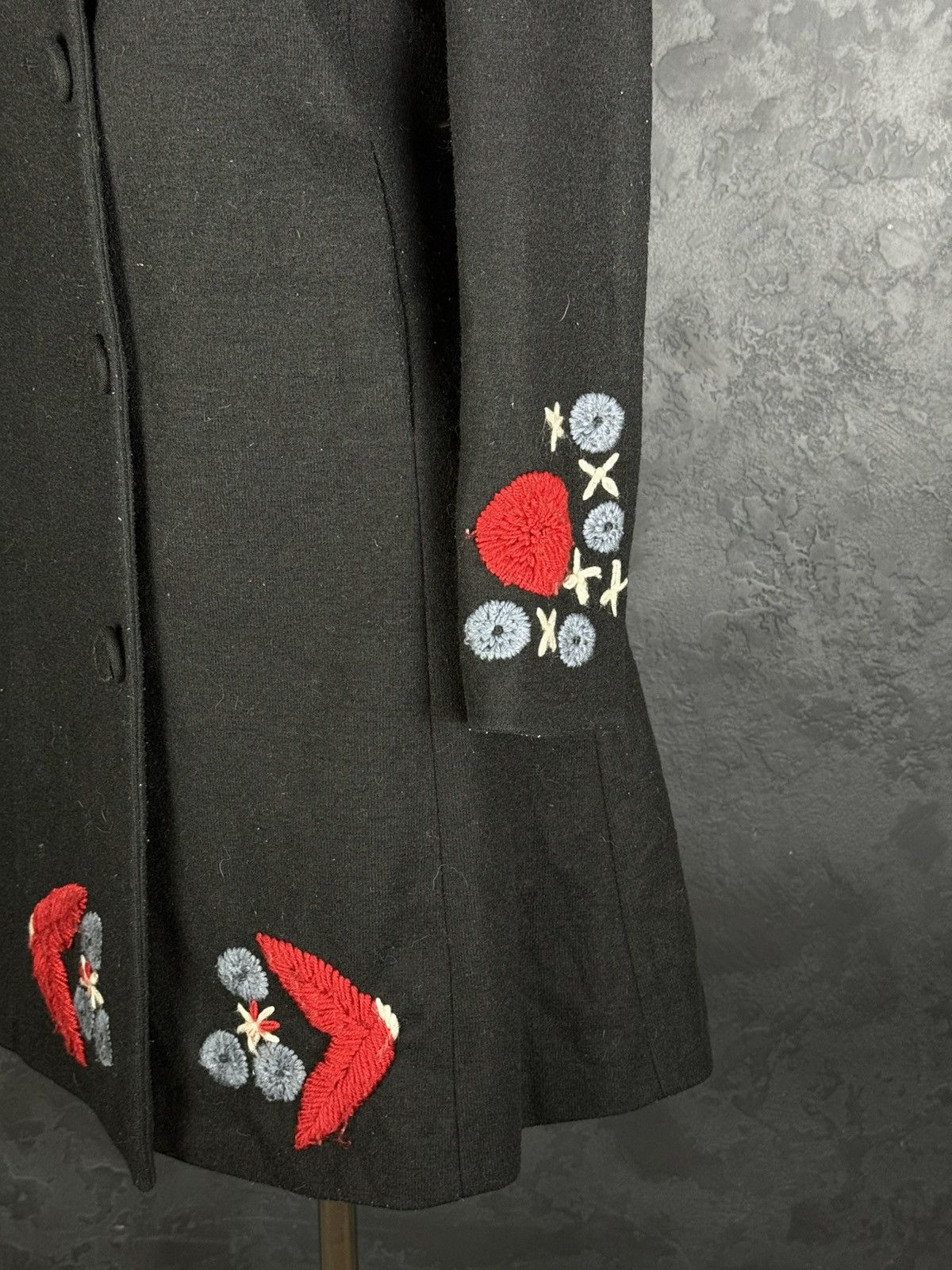 Miu Miu Miu Miu Vintage Embroidered Coat 2000’s Wool Coat Size XS / US 0-2 / IT 36-38 - 2 Thumbnail