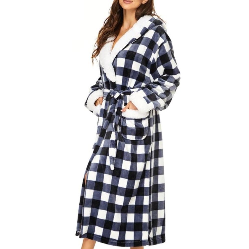 The Unbranded Brand Robe for Women Long, Soft Warm Fleece Hooded SIZE SMALL Size ONE SIZE - 2 Thumbnail