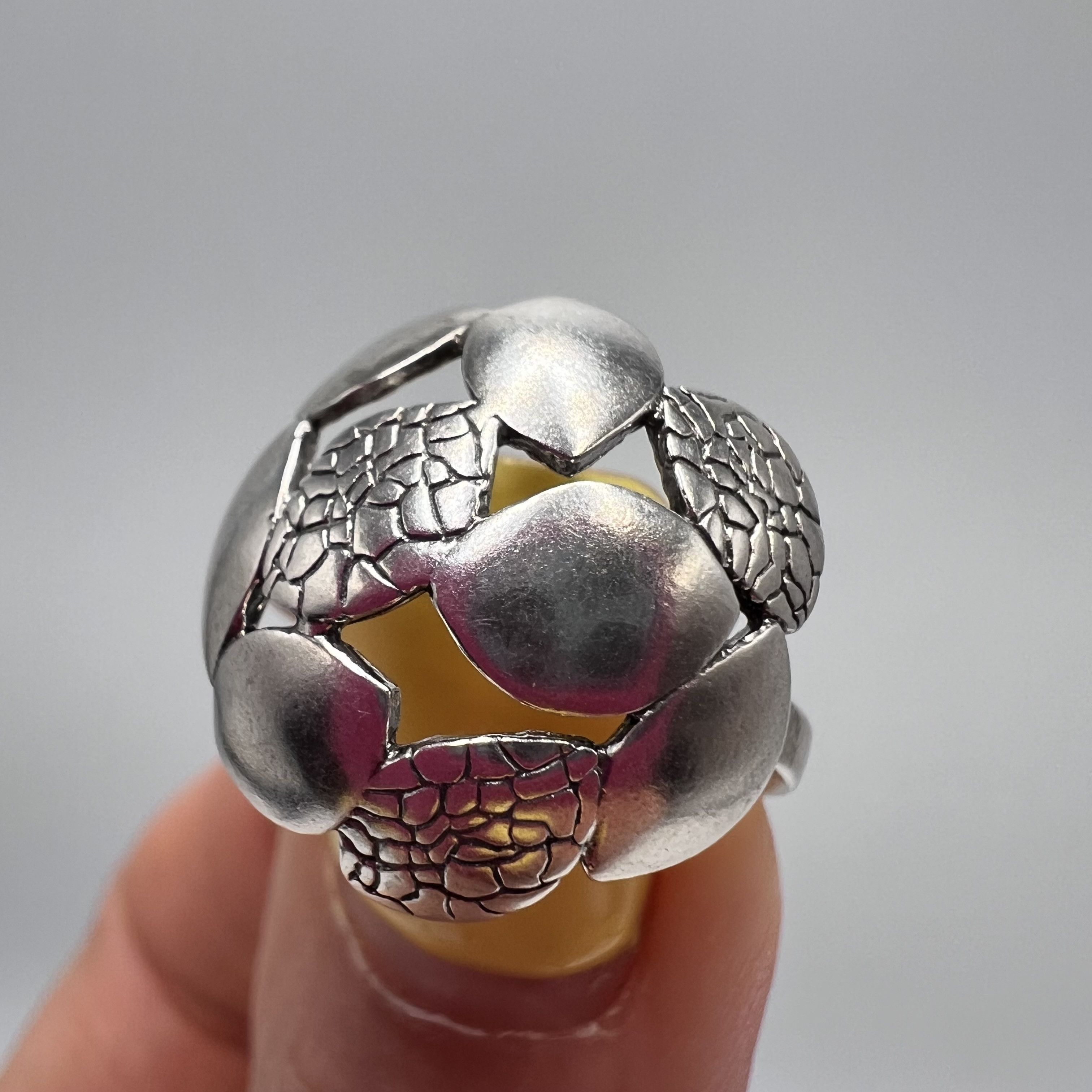 Vintage Vintage Unique Ring Sterling Silver 925 Jewelry Size 7US Size ONE SIZE - 1 Thumbnail
