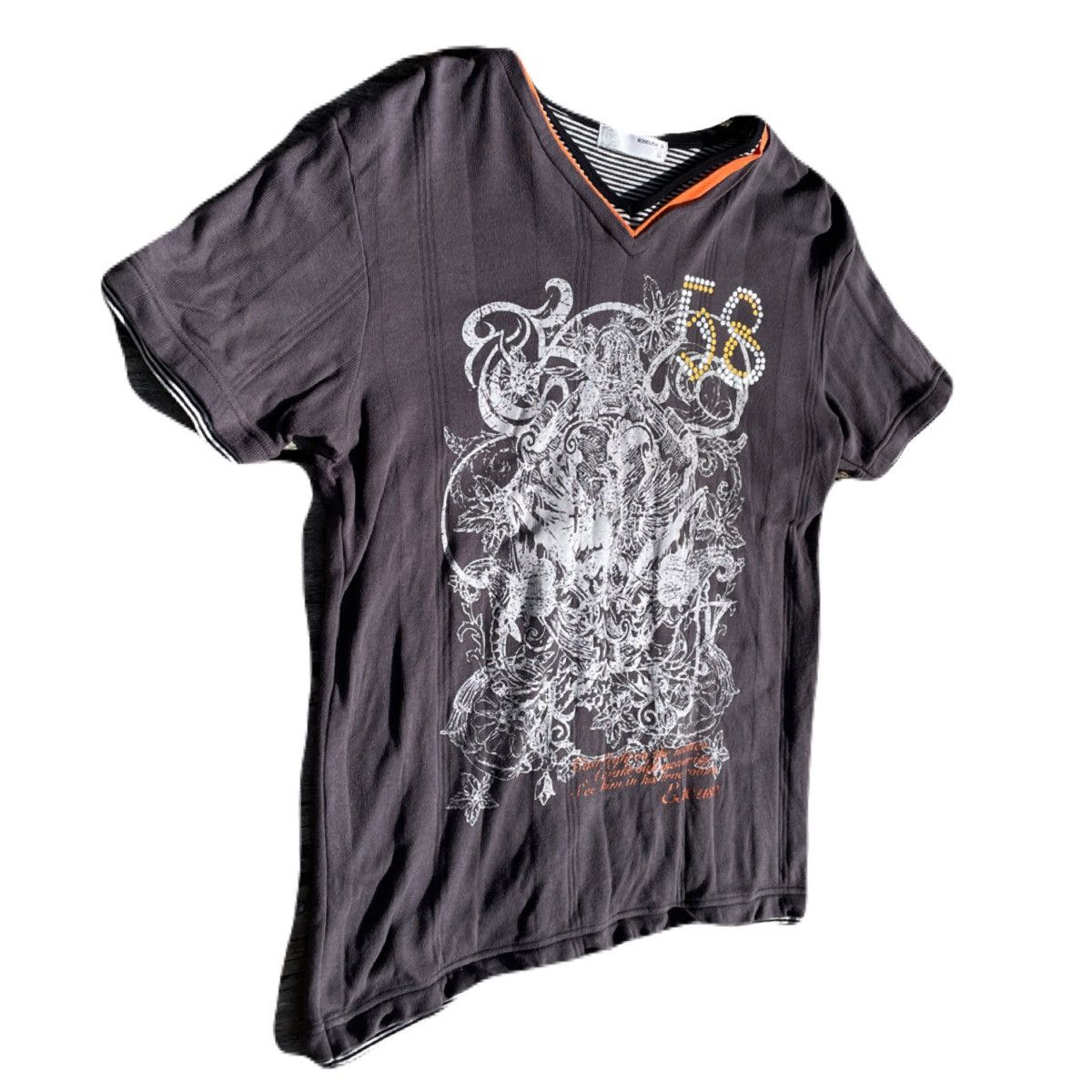If Six Was Nine 2000s Japanese archive Vkei Layered Poem V-Neck Tee Gyaruo Size US M / EU 48-50 / 2 - 3 Thumbnail