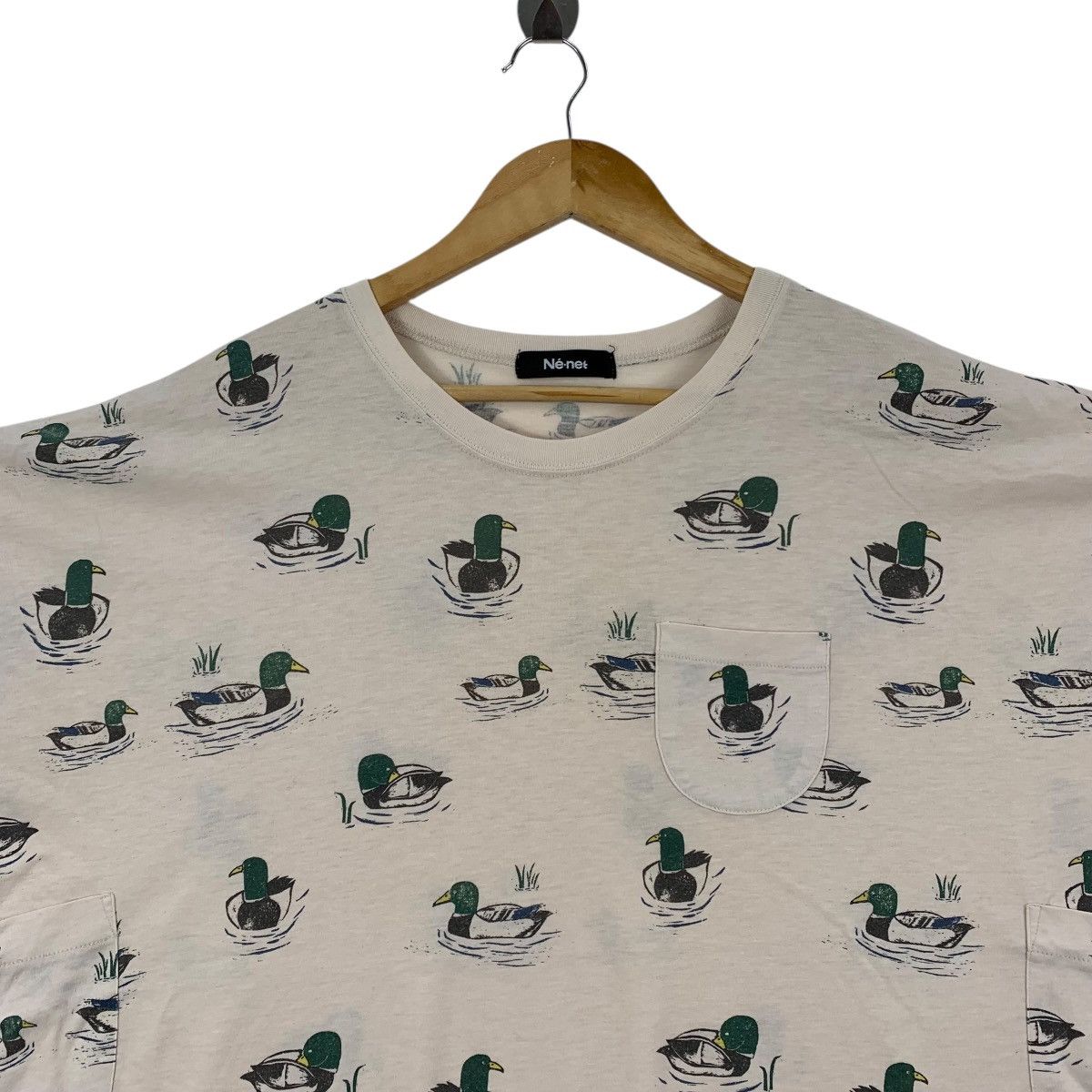 Issey Miyake NE-NET ISSEY MIYAKE Ducks Overprint Bat Short Sleeve Tshirt Size XXL / US 16-18 / IT 52-54 - 3 Thumbnail