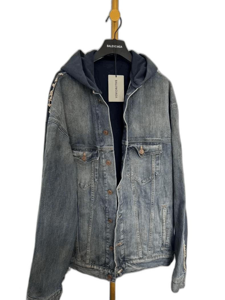 Balenciaga balenciaga denim hoodie with tags Size US L / EU 52-54 / 3 - 1 Thumbnail