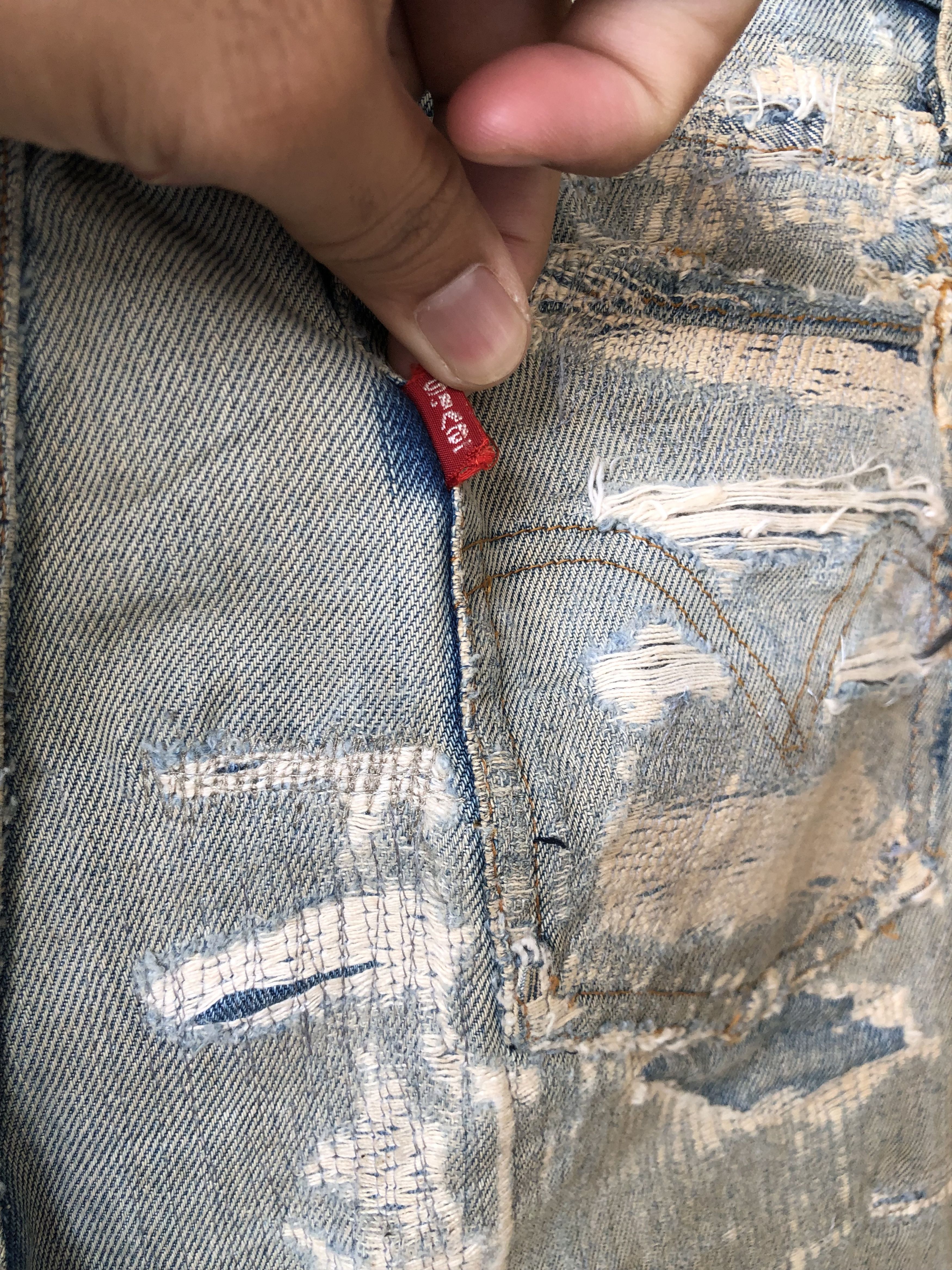 Levi's Vintage 90s Levis Distressed Denim Flare Pants Size US 29 - 11 Thumbnail