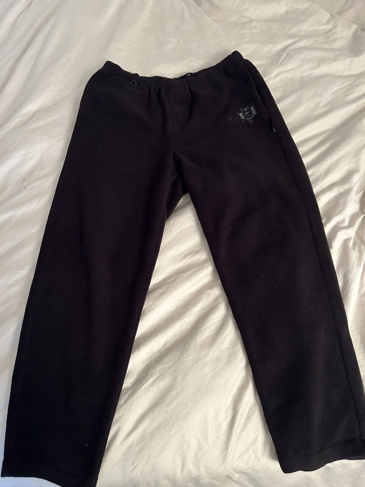 image of Undercover X Evangelion Manga-Embroidery Track Pants in Black, Men's (Size 30)