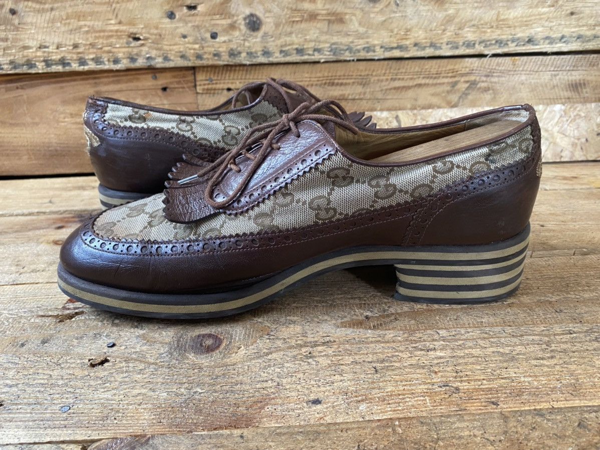 Dapper Dan × Gucci × Vintage Gucci GG logo monogram print casual heeled brouges shoe sz42 Size US 9 / EU 42 - 13 Thumbnail