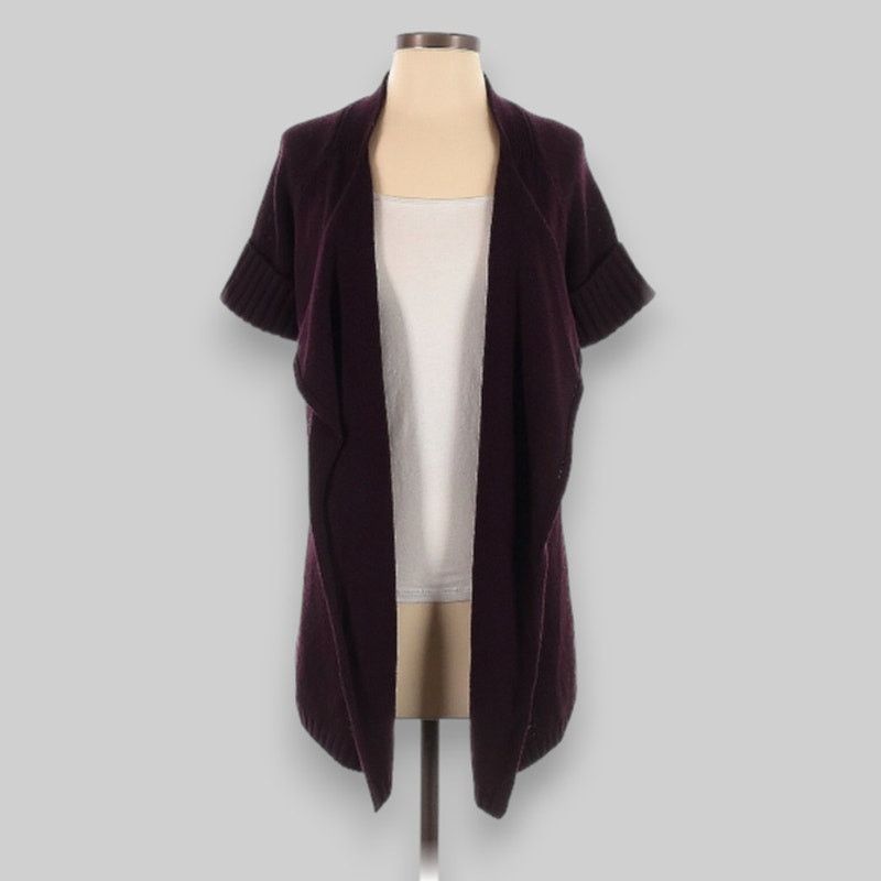 Vince Vince Wool Cardigan Purple Sweater | Size S Size S / US 4 / IT 40 - 1 Thumbnail